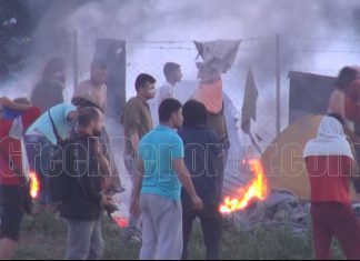 Massive rioting throughout Greek refugee camp